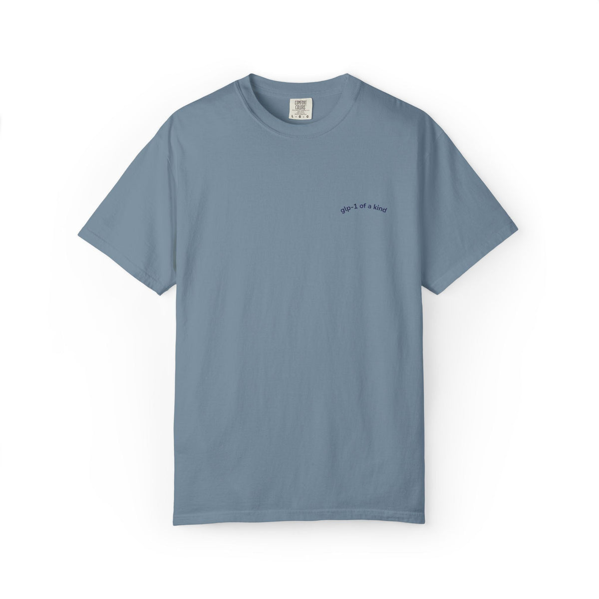 Ice Blue GLP-1 of a Kind left-chest embroidered T-shirtYour collection's name