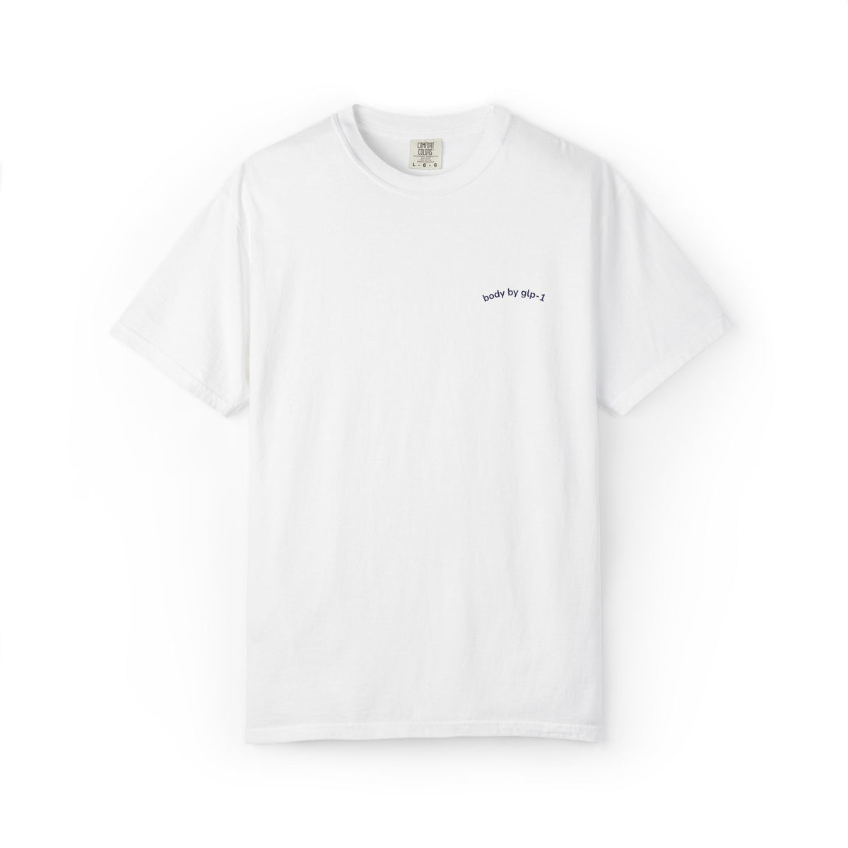 Body by GLP-1 Embroidered T-Shirt-Body by GLP-1 Embroidered T-Shirt, White, product-only front embroidery view
