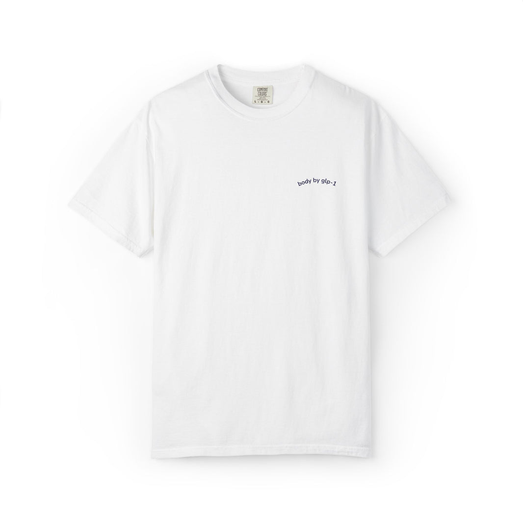 Body by GLP-1 Embroidered T-Shirt-Body by GLP-1 Embroidered T-Shirt, White, product-only front embroidery view