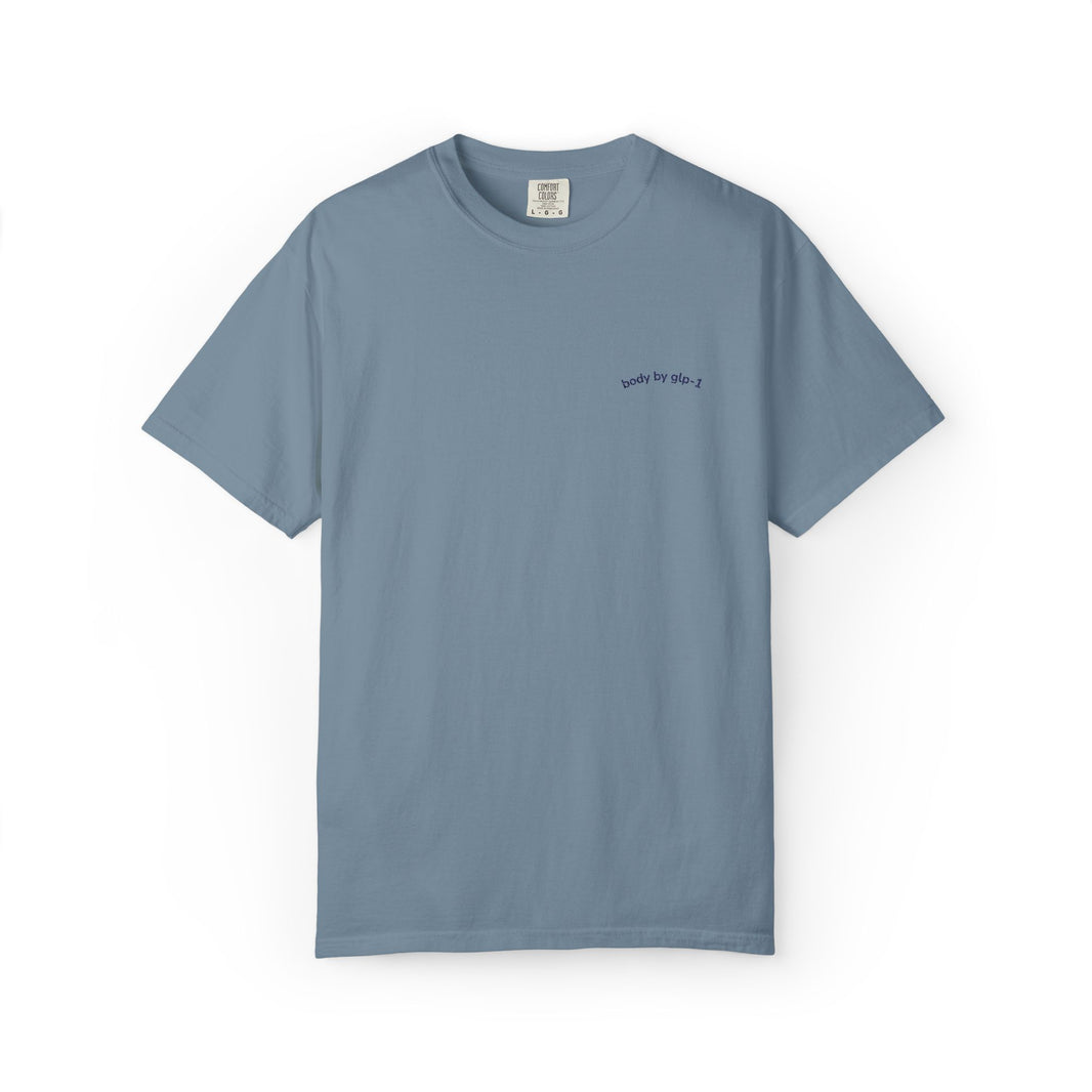 Body by GLP-1 Embroidered T-Shirt-Body by GLP-1 Embroidered T-Shirt, Ice Blue, product-only front embroidery view