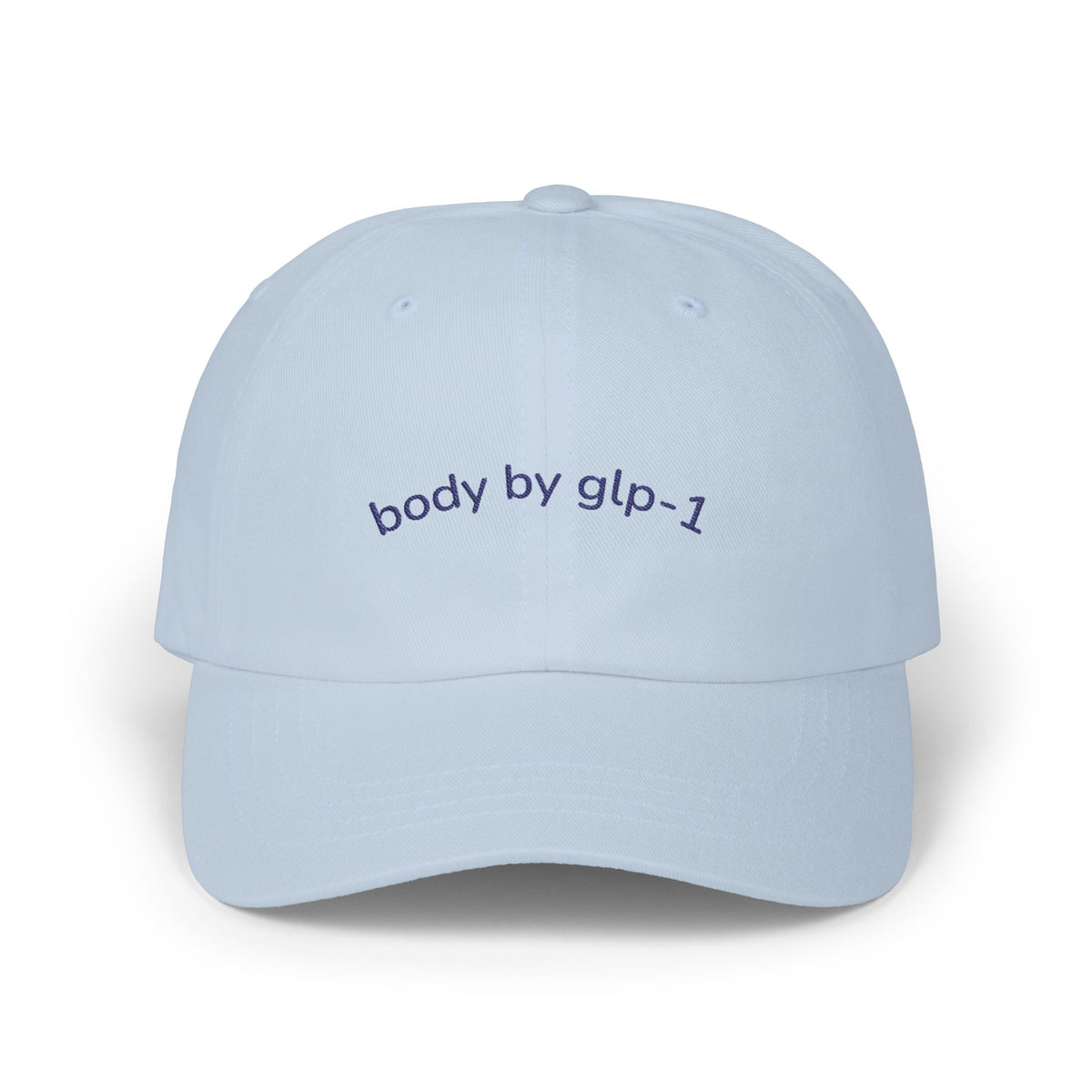 Body by GLP-1 Embroidered Dad Hat-Body by GLP-1 Embroidered Dad Hat, Light Blue, product-only front embroidery view