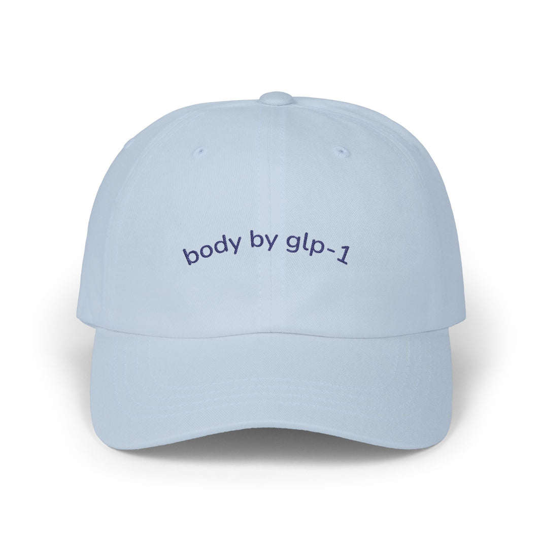 Body by GLP-1 Embroidered Dad Hat-Body by GLP-1 Embroidered Dad Hat, Light Blue, product-only front embroidery view