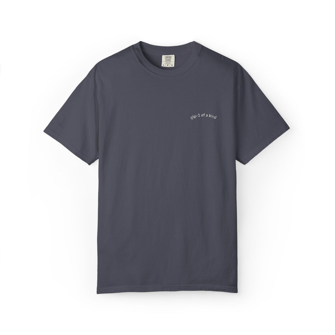 GLP-1 of a Kind Embroidered T-Shirt-GLP-1 of a Kind Embroidered T-Shirt, Navy, product-only front embroidery view