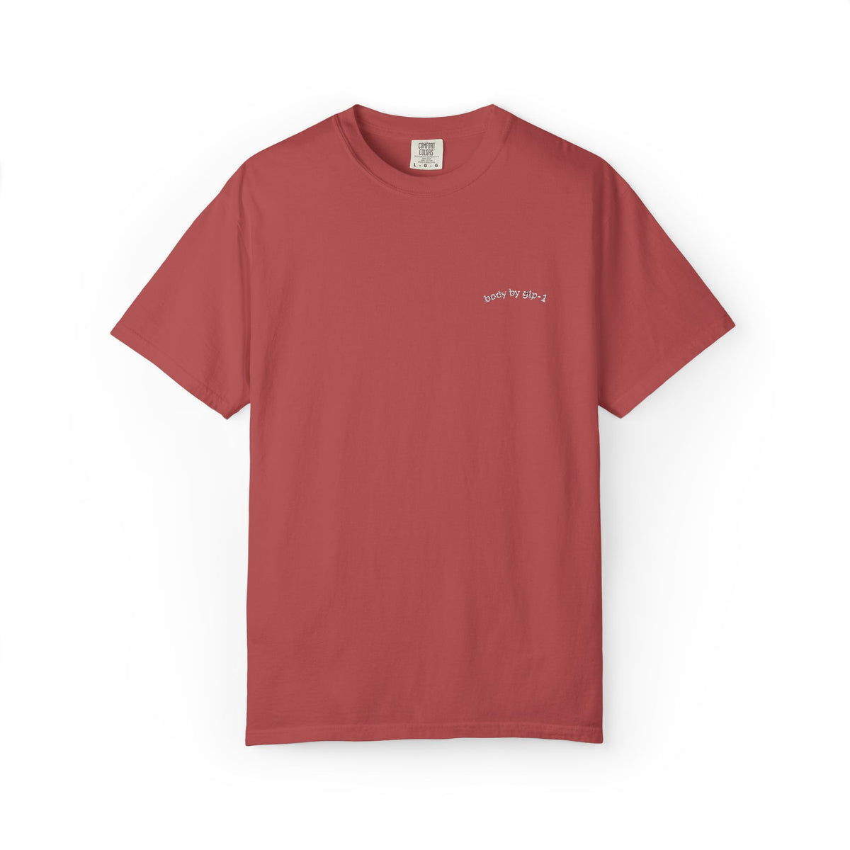 Body by GLP-1 Embroidered T-Shirt-Body by GLP-1 Embroidered T-Shirt, Crimson, product-only front embroidery view