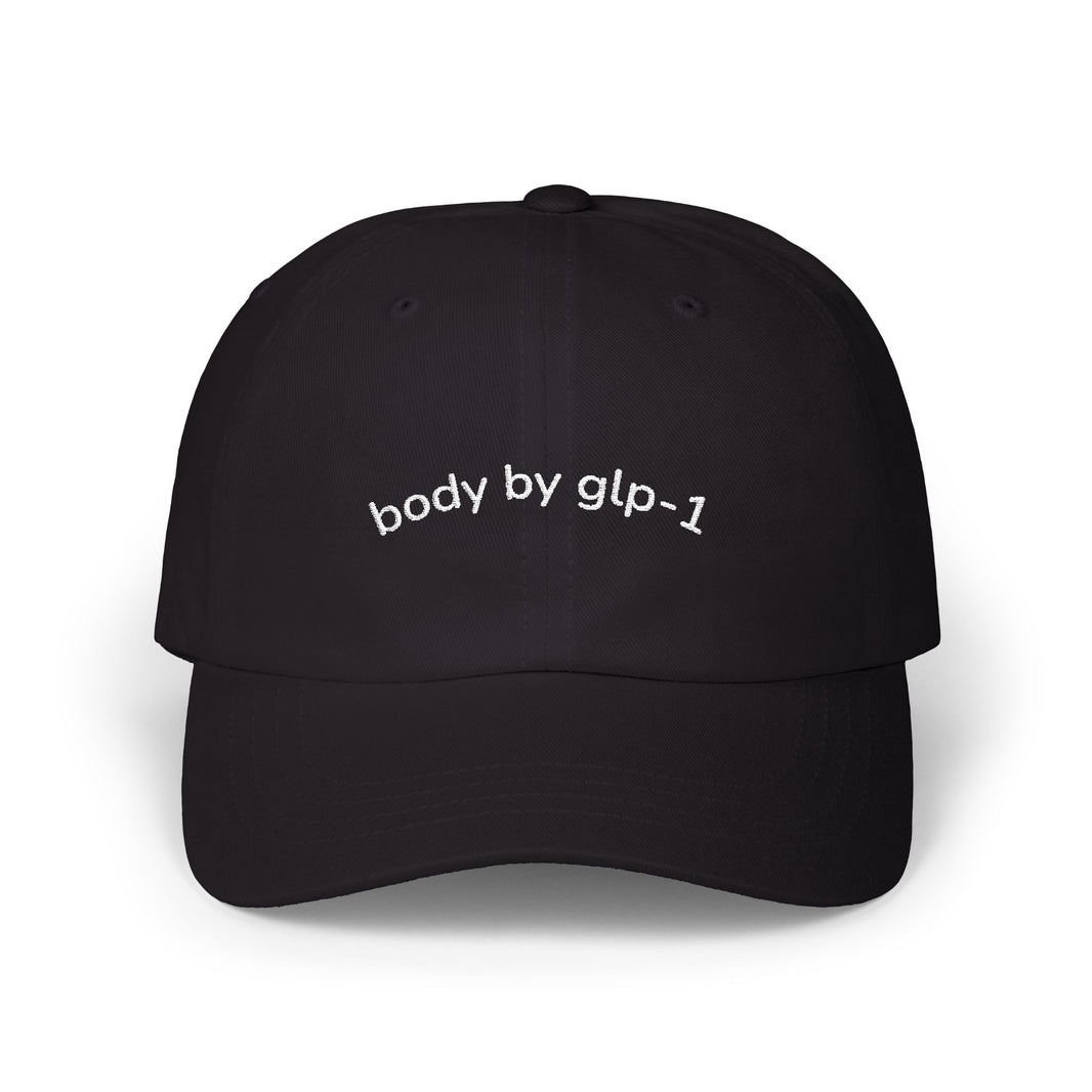 Body by GLP-1 Embroidered Dad Hat-Body by GLP-1 Embroidered Dad Hat, Black, product-only front embroidery view