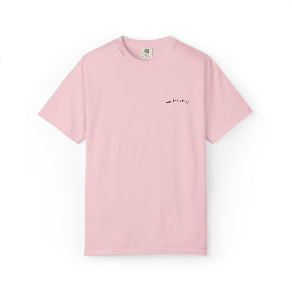 GLP-1 of a Kind Embroidered T-Shirt-GLP-1 of a Kind Embroidered T-Shirt, Blossom, product-only front embroidery view