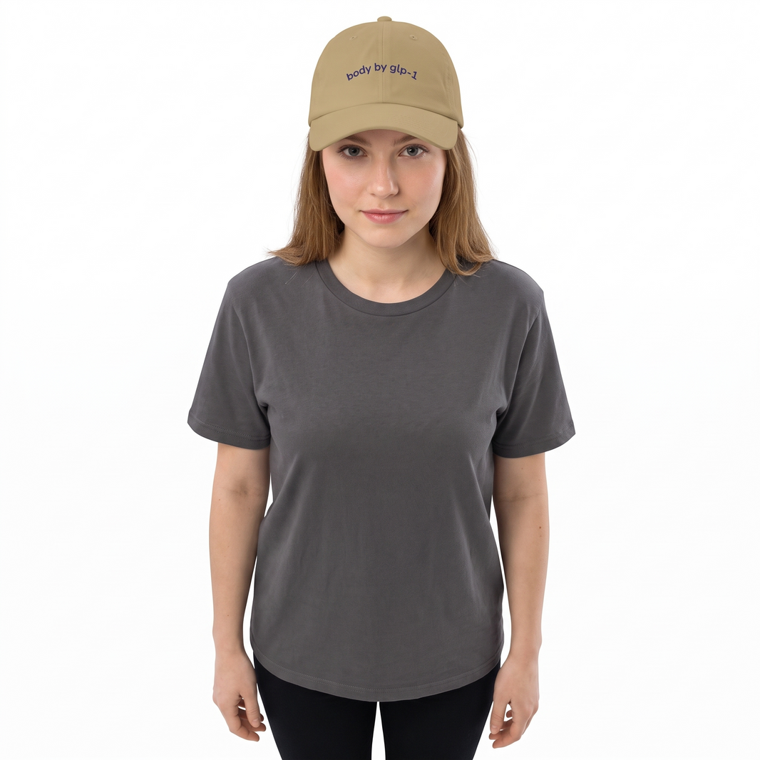 Body by GLP-1 Embroidered Dad Hat-Body by GLP-1 Embroidered Dad Hat, Khaki, model wide