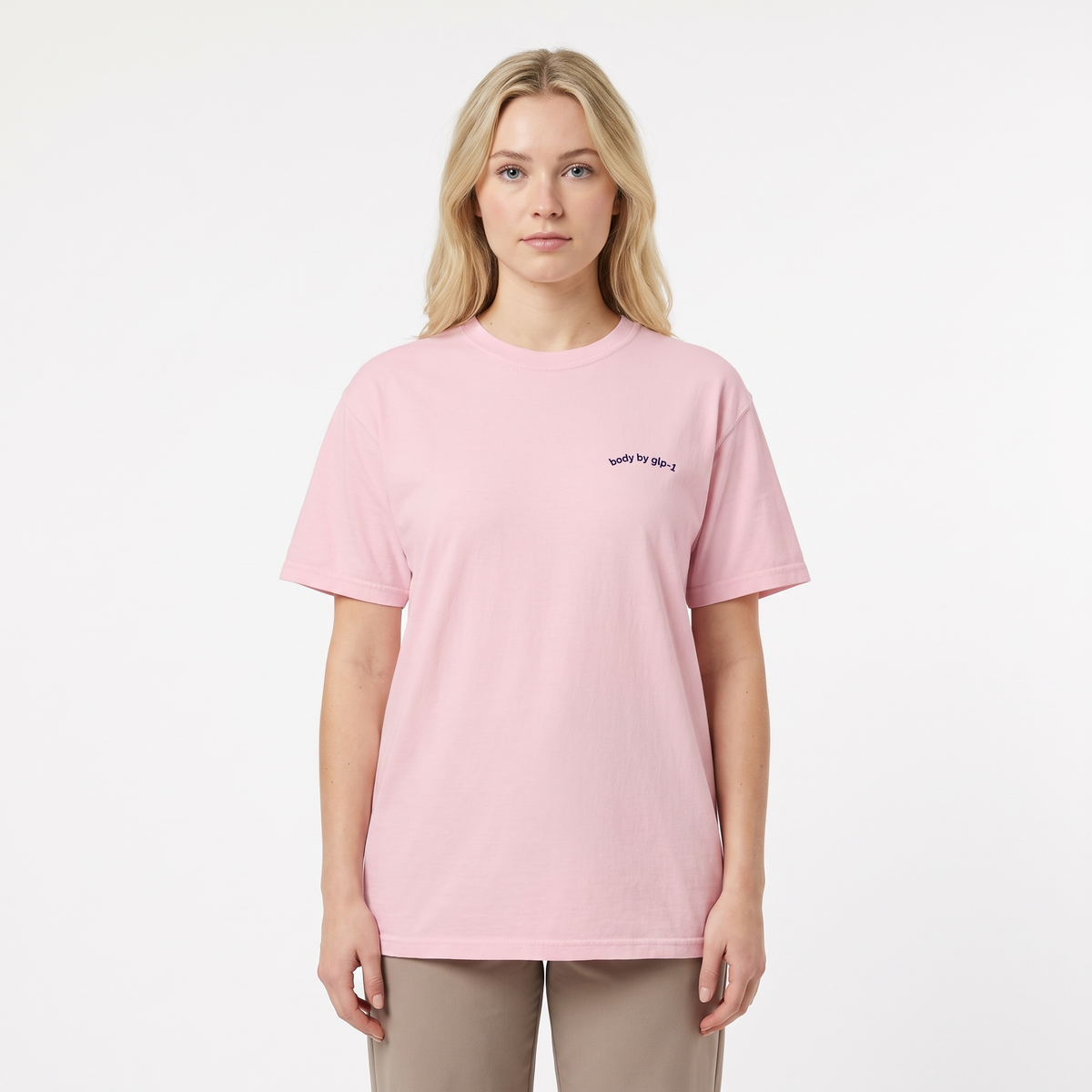 Body by GLP-1 Embroidered T-Shirt-Body by GLP-1 Embroidered T-Shirt, Blossom, model wide