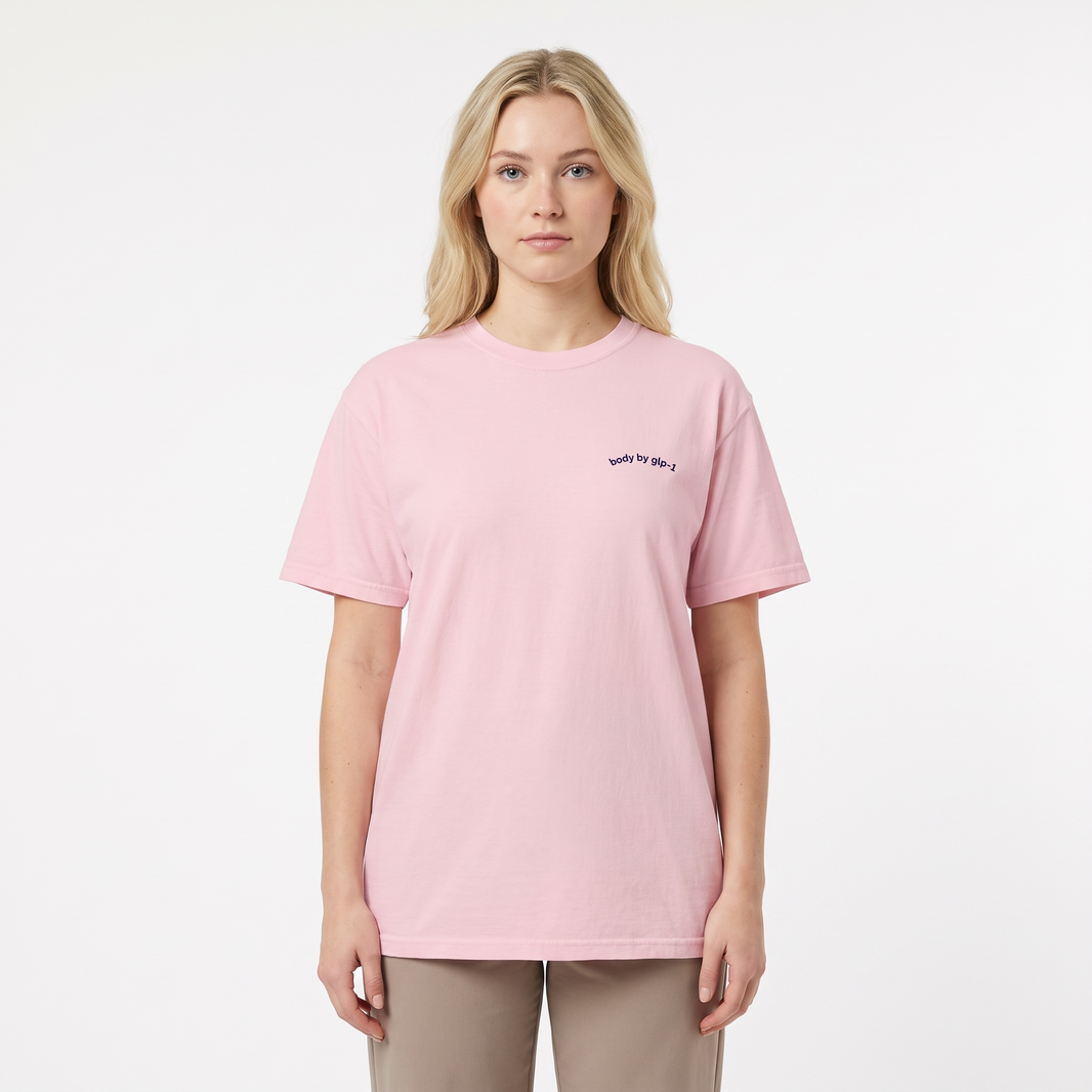 Body by GLP-1 Embroidered T-Shirt-Body by GLP-1 Embroidered T-Shirt, Blossom, model wide