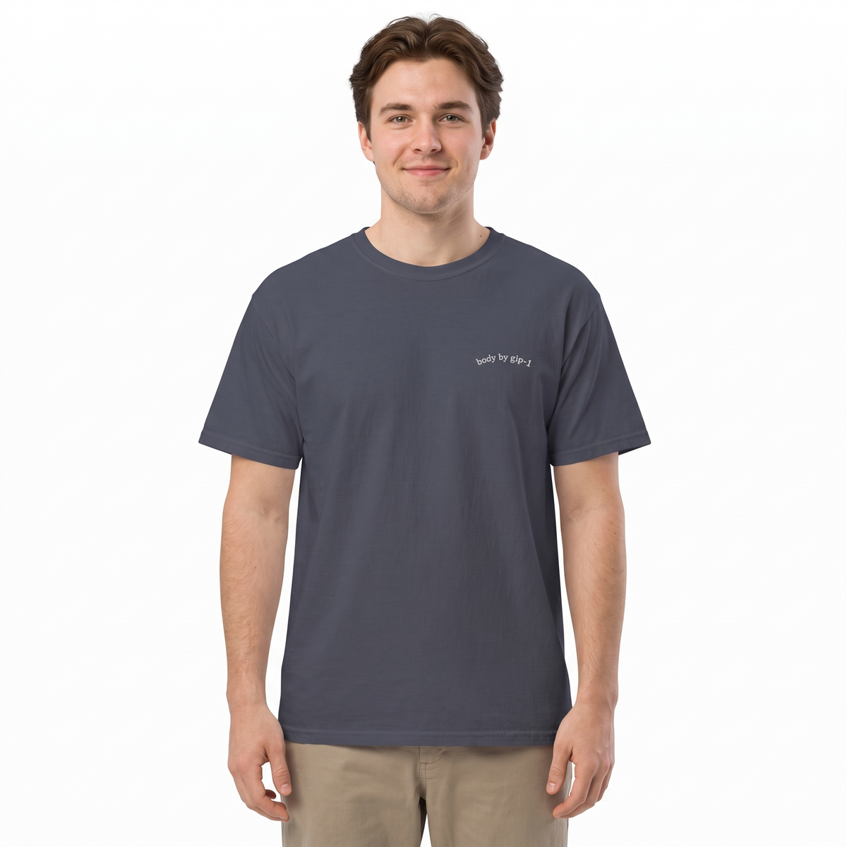 Body by GLP-1 Embroidered T-Shirt-Body by GLP-1 Embroidered T-Shirt, Navy, model wide