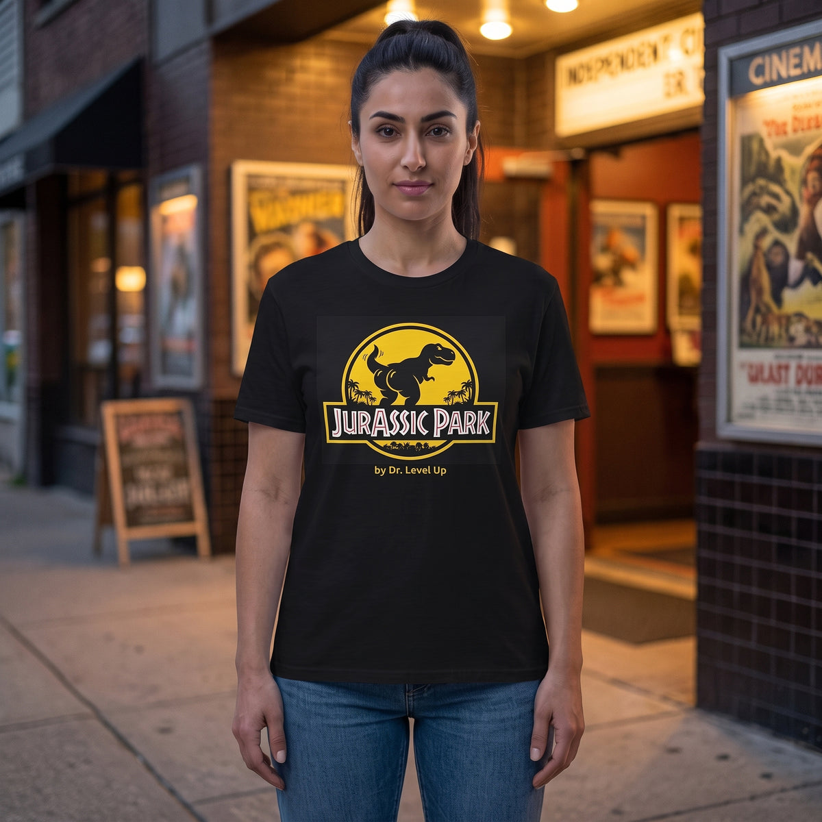 JurASSic Park BBL Dinosaur T-Shirt, Black, lifestyle