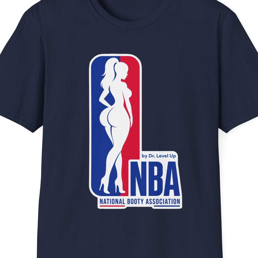 NBA - National Booty Association T-Shirt-NBA - National Booty Association T-Shirt, Navy, print detail crop