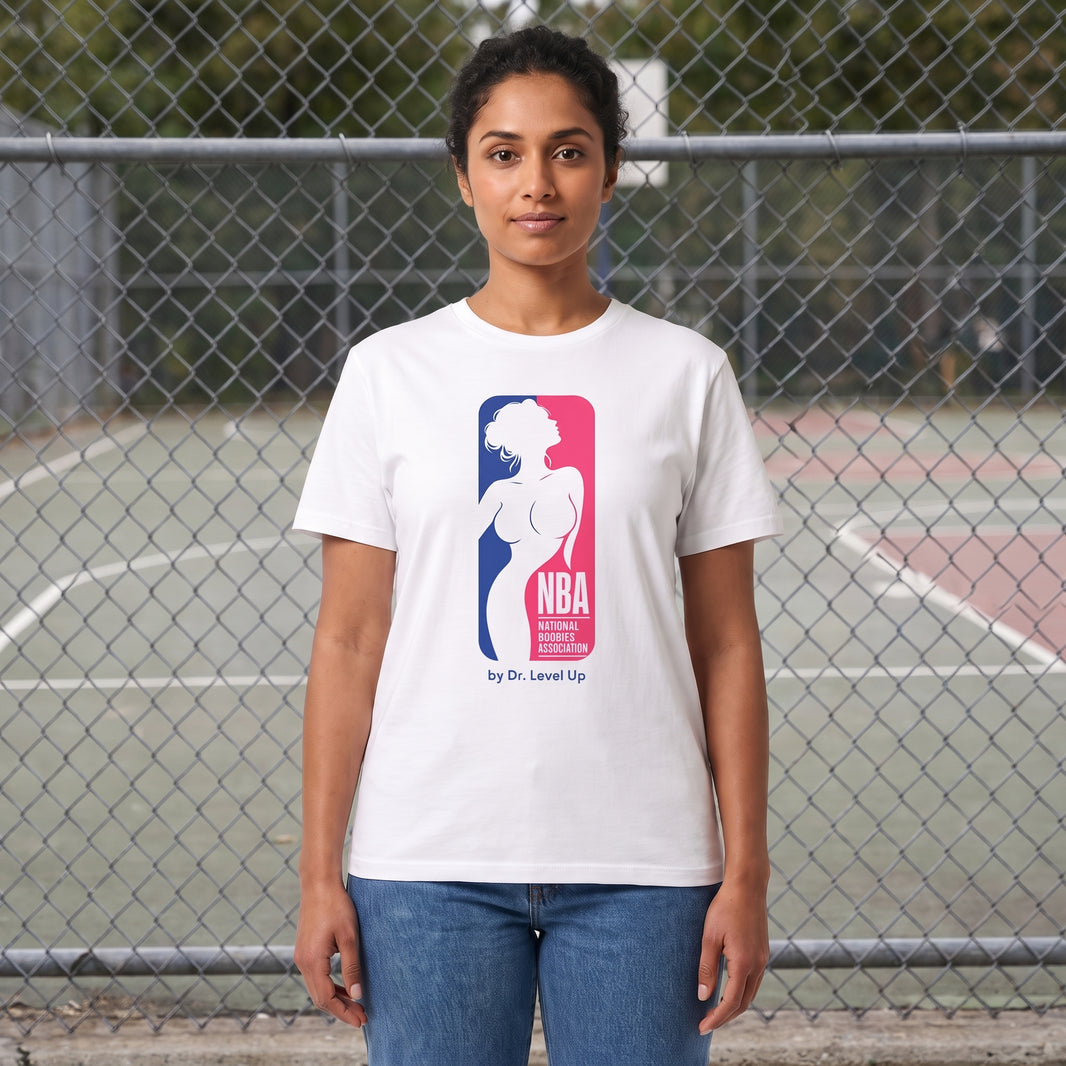 NBA - National Boobies Association T-Shirt-NBA - National Boobies Association T-Shirt, White, lifestyle