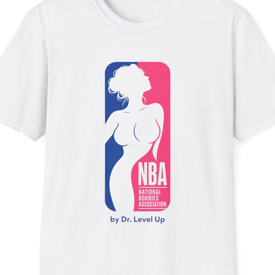 NBA - National Boobies Association T-Shirt-NBA - National Boobies Association T-Shirt, White, print detail crop