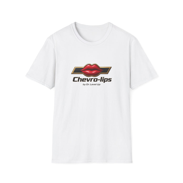 Chevro-lips Unisex T-Shirt, White, product front