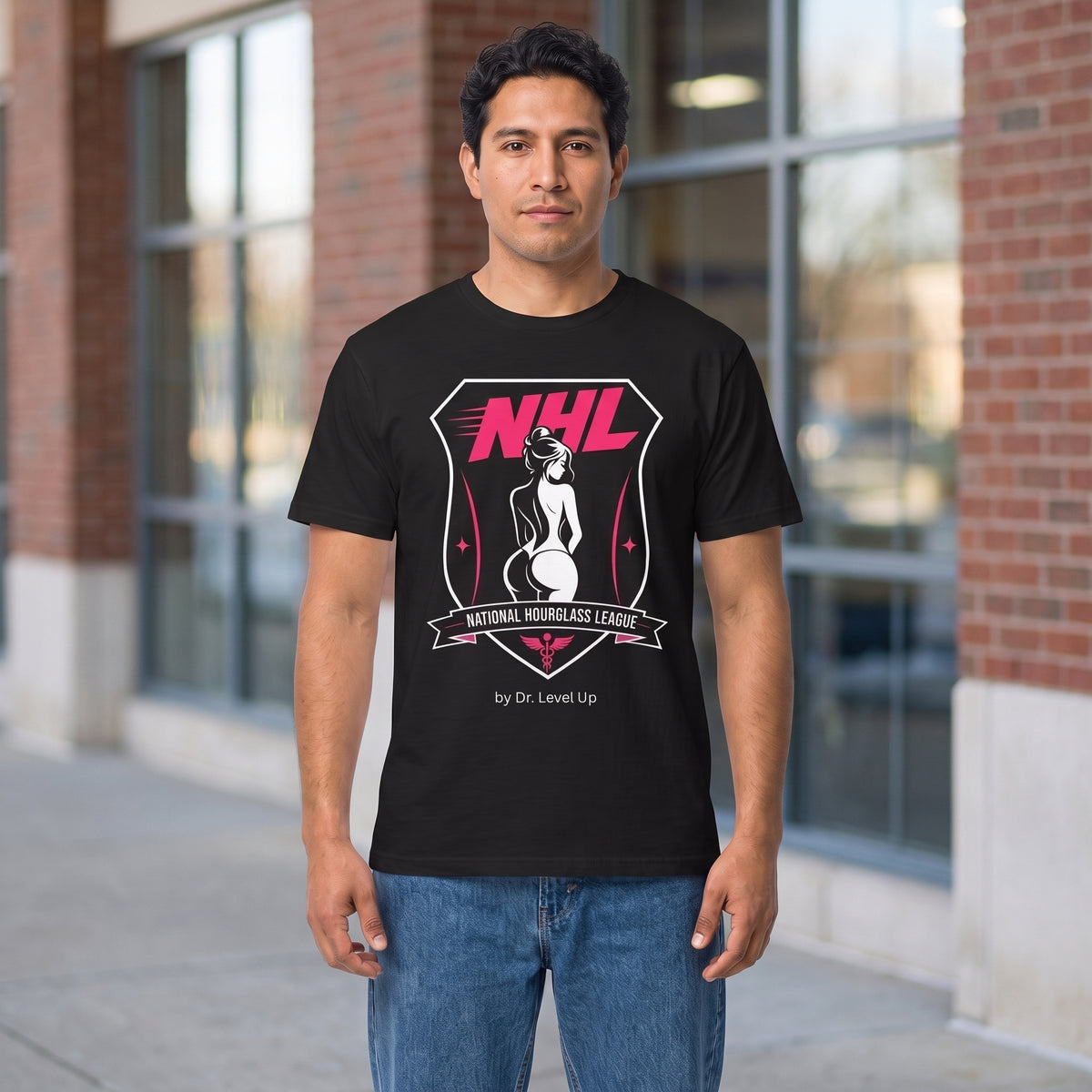 NHL - National Hourglass League Unisex Softstyle T-Shirt, Black, lifestyle