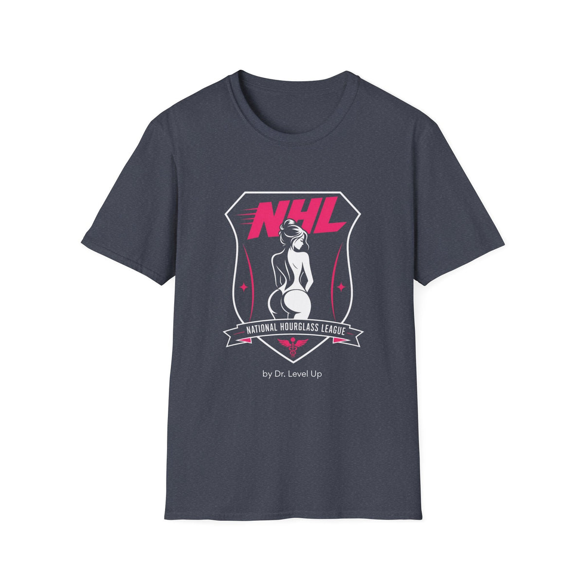 NHL - National Hourglass League Unisex Softstyle T-Shirt-NHL - National Hourglass League Unisex Softstyle T-Shirt, Heather Navy, product front