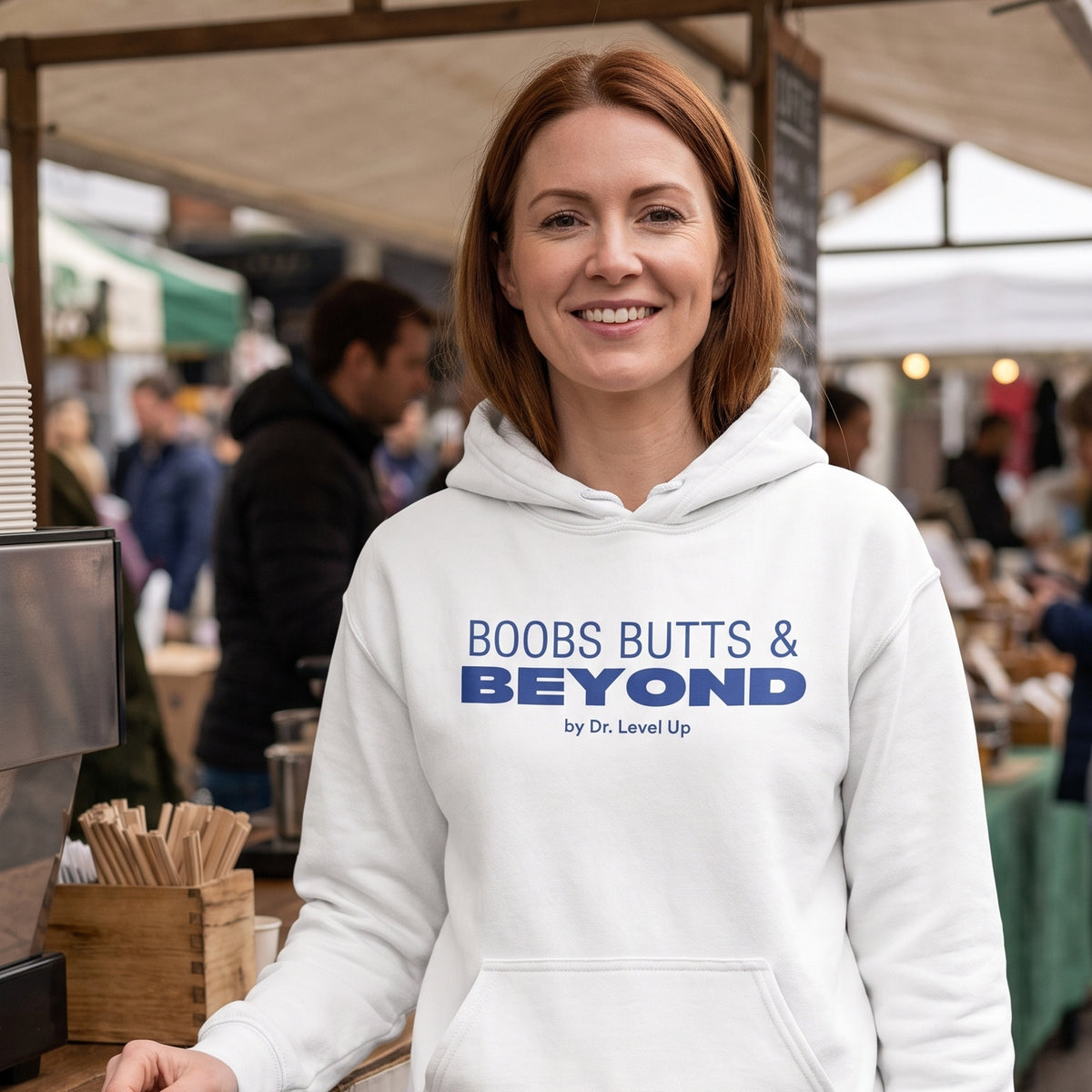 Boobs Butts & Beyond Hoodie, White, lifestyle