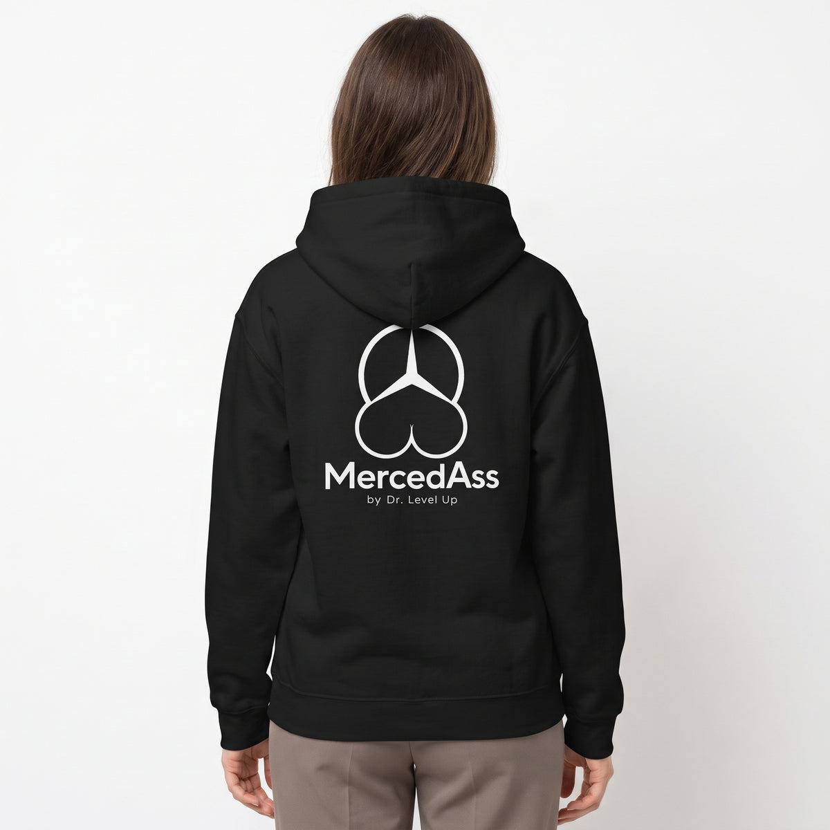 MercedASS Booty Hoodie-MercedASS Booty Hoodie, Black, white-background studio wider fit view