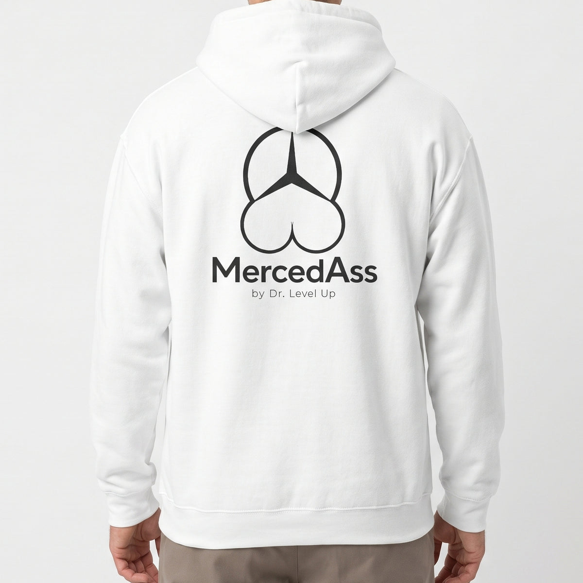MercedASS Booty Hoodie-MercedASS Booty Hoodie, White, white-background studio on-model close-up