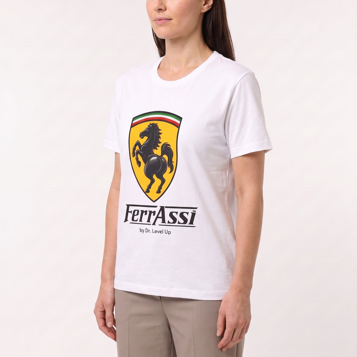 Ferassi BBL Horse T-Shirt-Ferassi BBL Horse T-Shirt, White, white-background studio angled model view