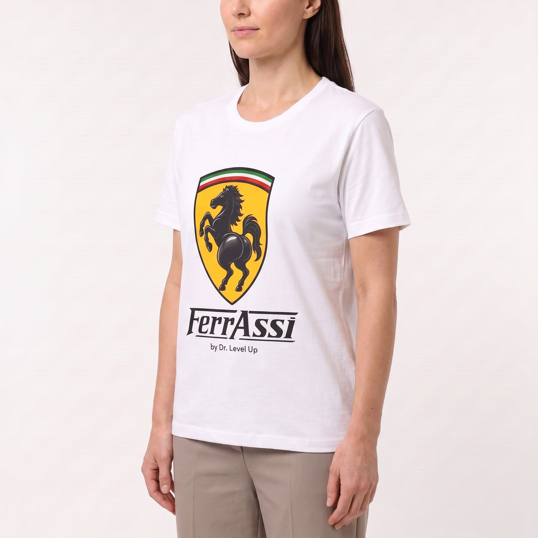 Ferassi BBL Horse T-Shirt-Ferassi BBL Horse T-Shirt, White, white-background studio angled model view
