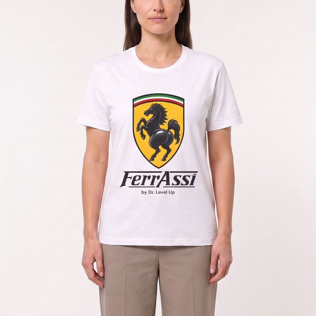 Ferassi BBL Horse T-Shirt-Ferassi BBL Horse T-Shirt, White, white-background studio on-model close-up