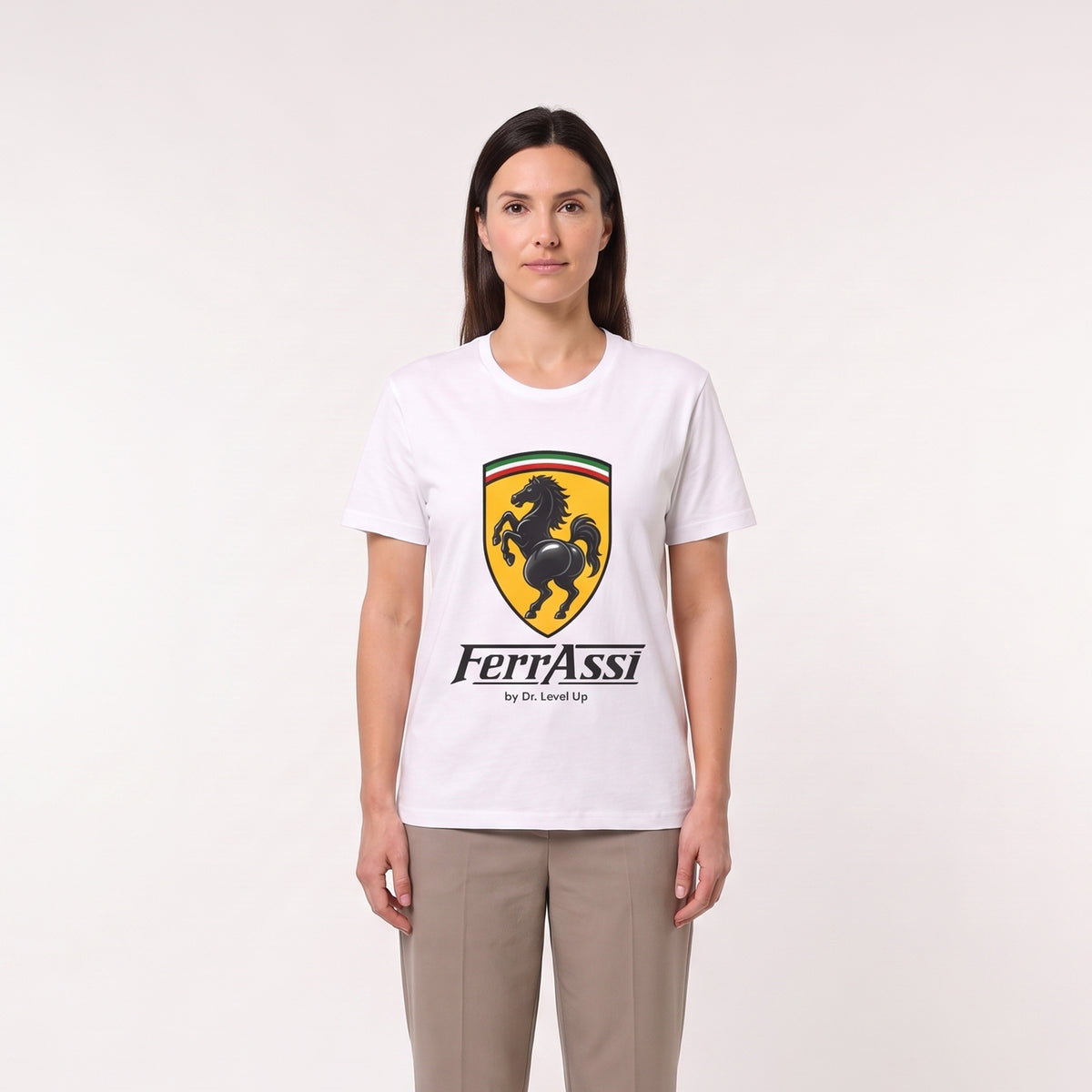 Ferassi BBL Horse T-Shirt-Ferassi BBL Horse T-Shirt, White, white-background studio wider fit view