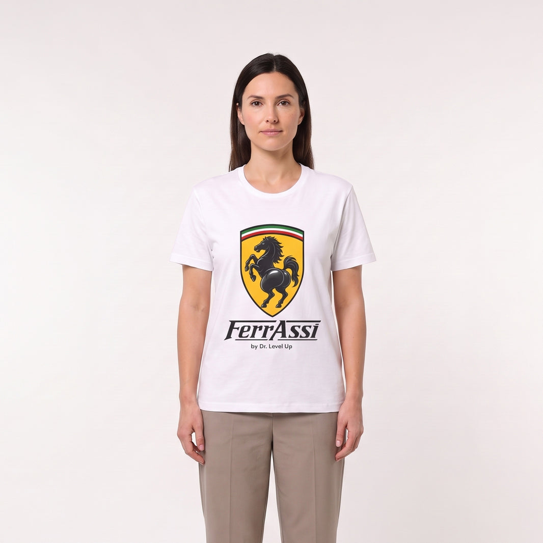 Ferassi BBL Horse T-Shirt-Ferassi BBL Horse T-Shirt, White, white-background studio wider fit view