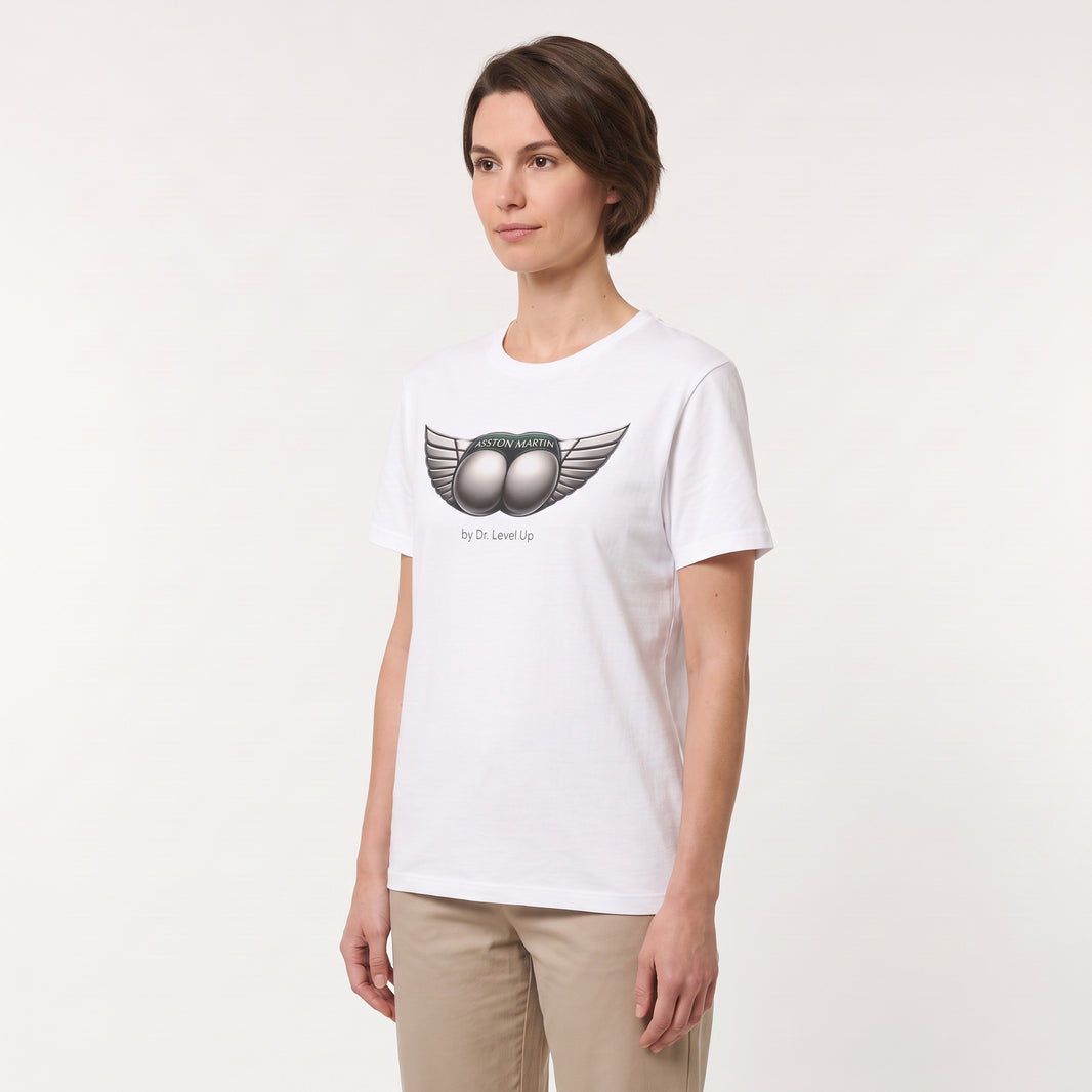 ASSton Martin BBL T-shirt-ASSton Martin BBL T-shirt, White, white-background studio angled model view