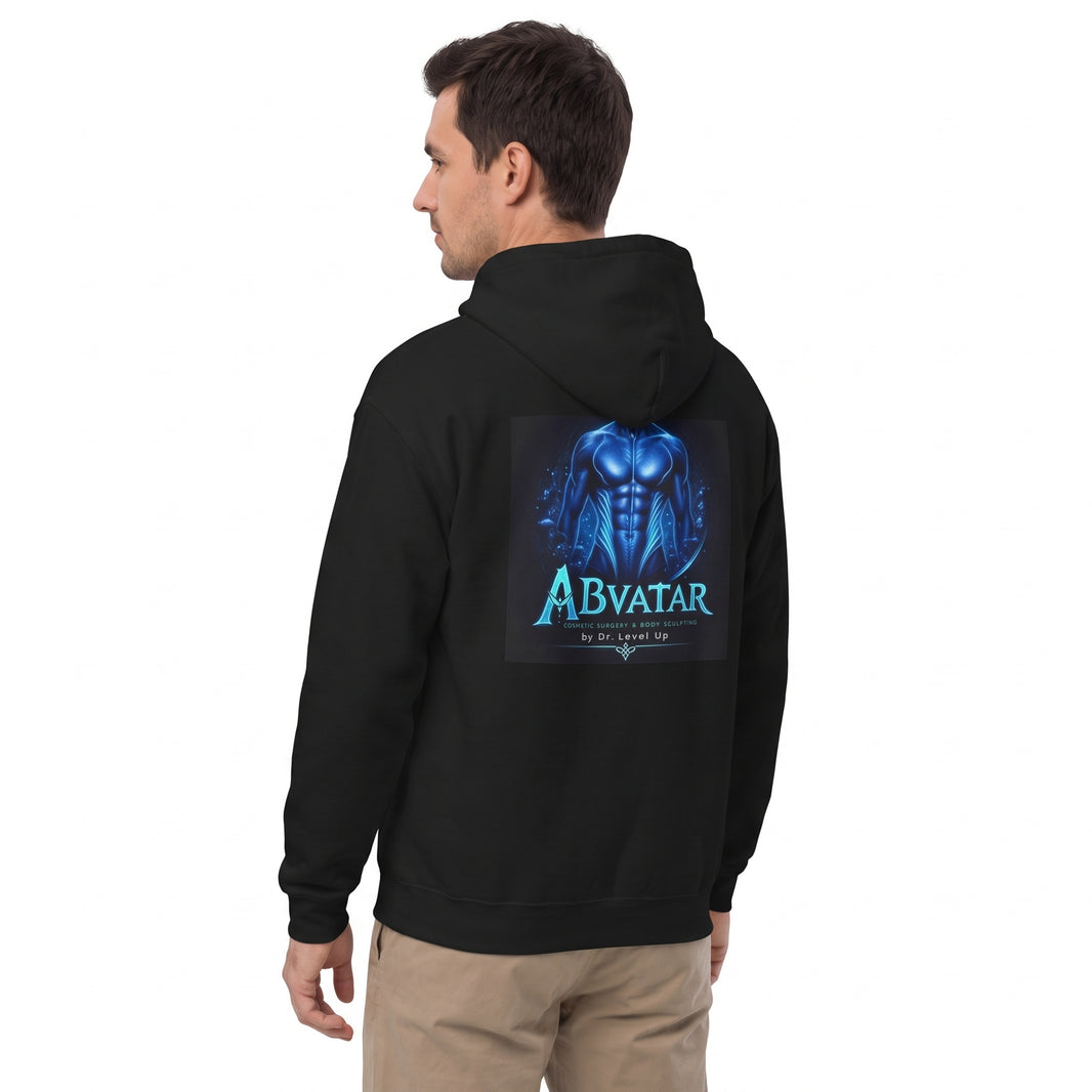 ABvatar High Definition Lipo Hoodie-ABvatar High Definition Lipo Hoodie, Black, white-background studio angled model view