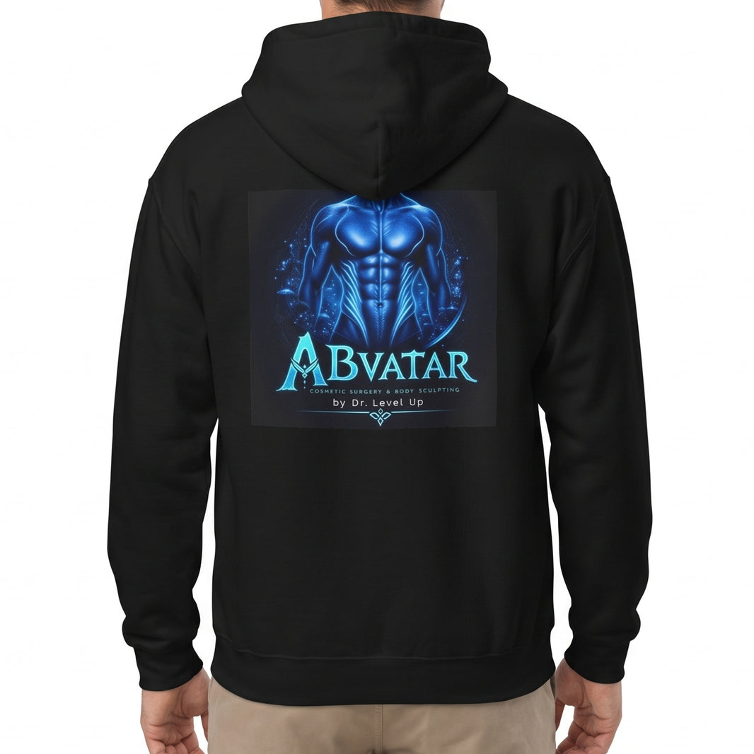 ABvatar High Definition Lipo Hoodie-ABvatar High Definition Lipo Hoodie, Black, white-background studio on-model close-up
