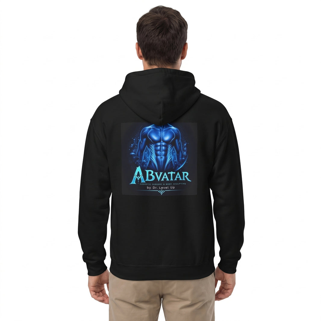 ABvatar High Definition Lipo Hoodie-ABvatar High Definition Lipo Hoodie, Black, white-background studio wider fit view