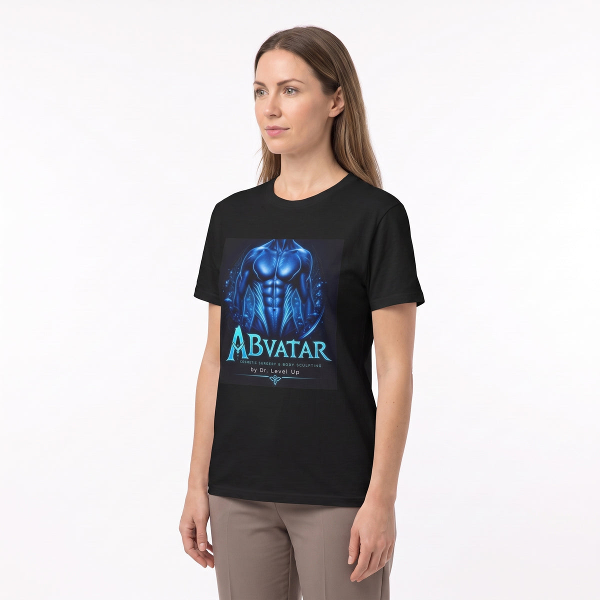 ABvatar High Definition Lipo T-Shirt-ABvatar High Definition Lipo T-Shirt, Black, white-background studio angled model view