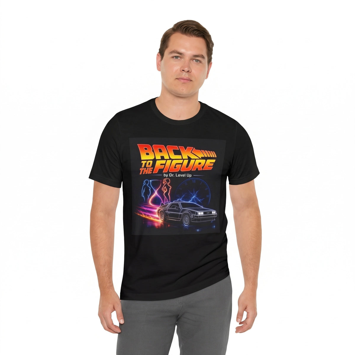 Back to the Figure T-Shirt-Back to the Figure T-Shirt, Black, white-background studio wider fit view