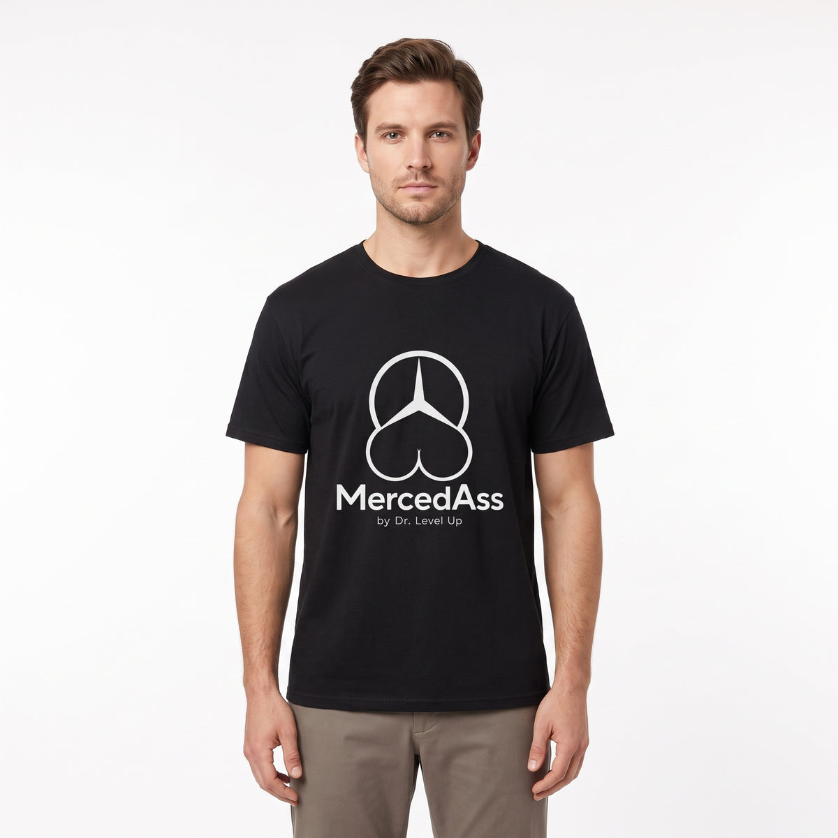 MercedASS BBL T-Shirt-MercedASS BBL T-Shirt, Black, white-background studio wider fit view