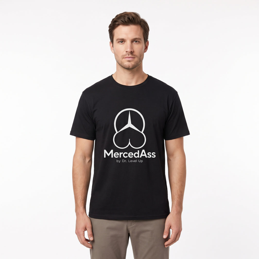 MercedASS BBL T-Shirt-MercedASS BBL T-Shirt, Black, white-background studio wider fit view