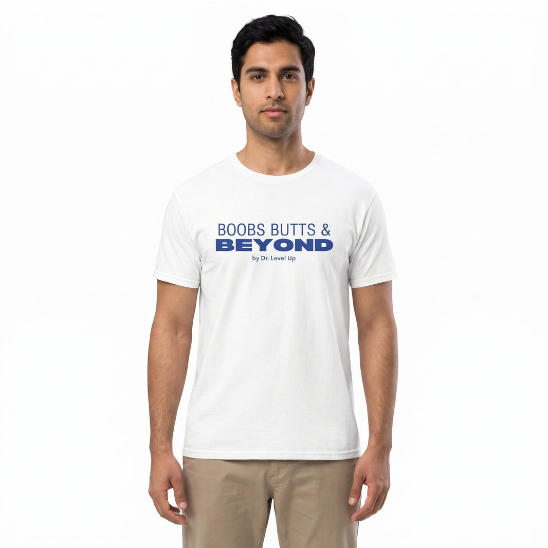 Boobs Butts & Beyond Unisex T-Shirt-Boobs Butts & Beyond Unisex T-Shirt, White, white-background studio wider fit view