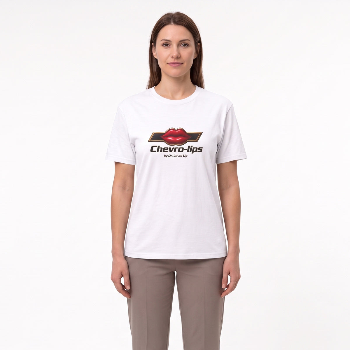 Chevro-lips Unisex T-Shirt-Chevro-lips Unisex T-Shirt, White, white-background studio wider fit view