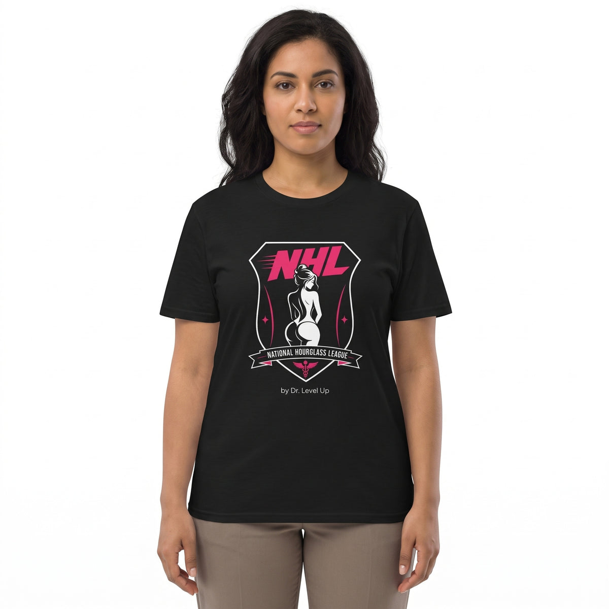 NHL - National Hourglass League Unisex Softstyle T-Shirt-NHL - National Hourglass League Unisex Softstyle T-Shirt, Black, white-background studio wider fit view