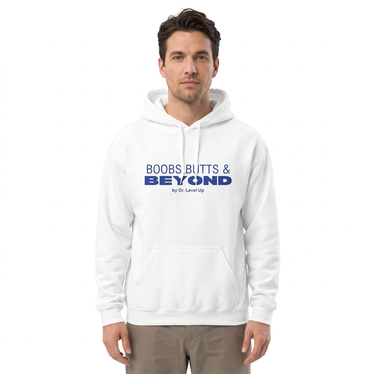 Boobs Butts & Beyond Hoodie-Boobs Butts & Beyond Hoodie, White, white-background studio wider fit view