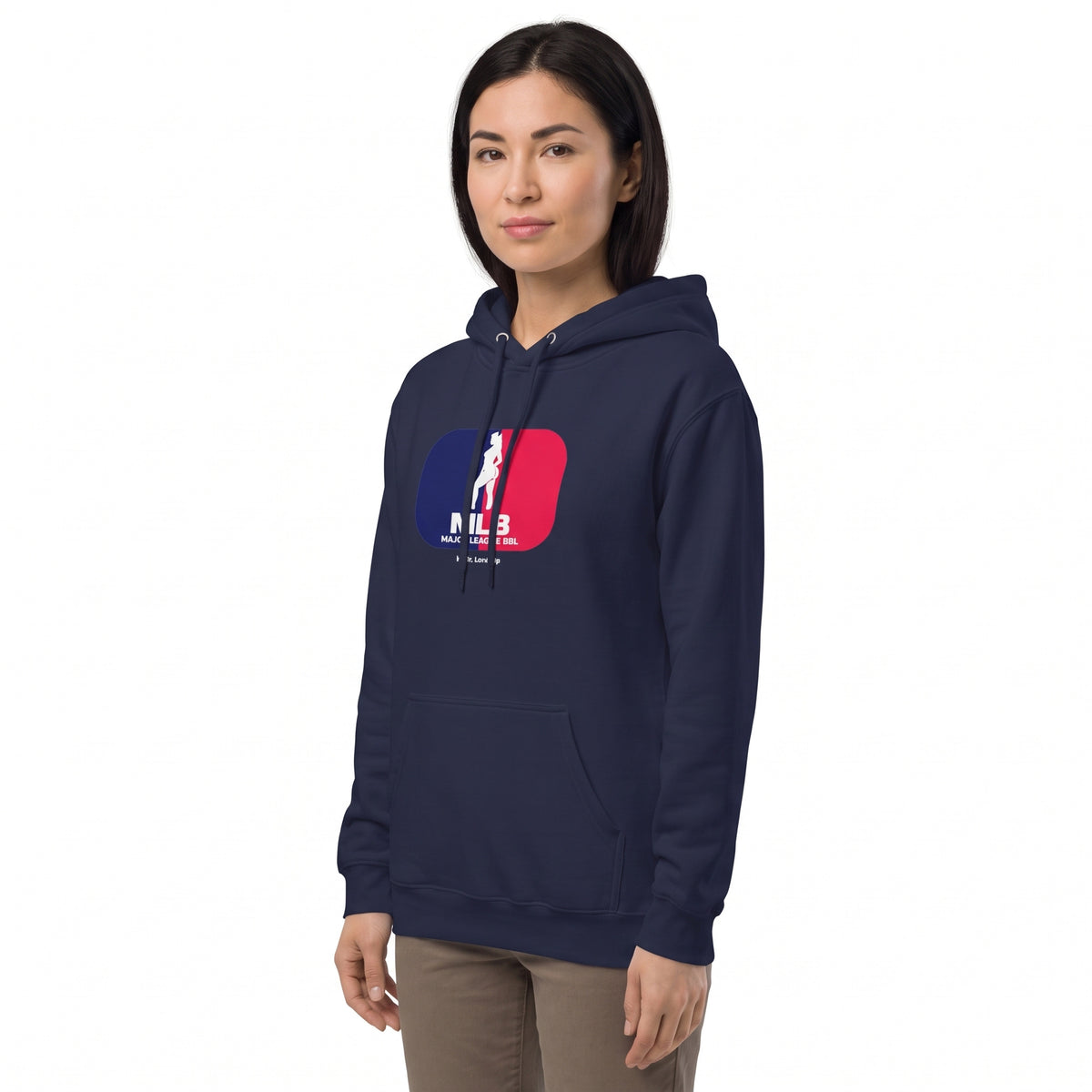 MLB - Major League BBL Hoodie-MLB - Major League BBL Hoodie, Navy, white-background studio angled model view