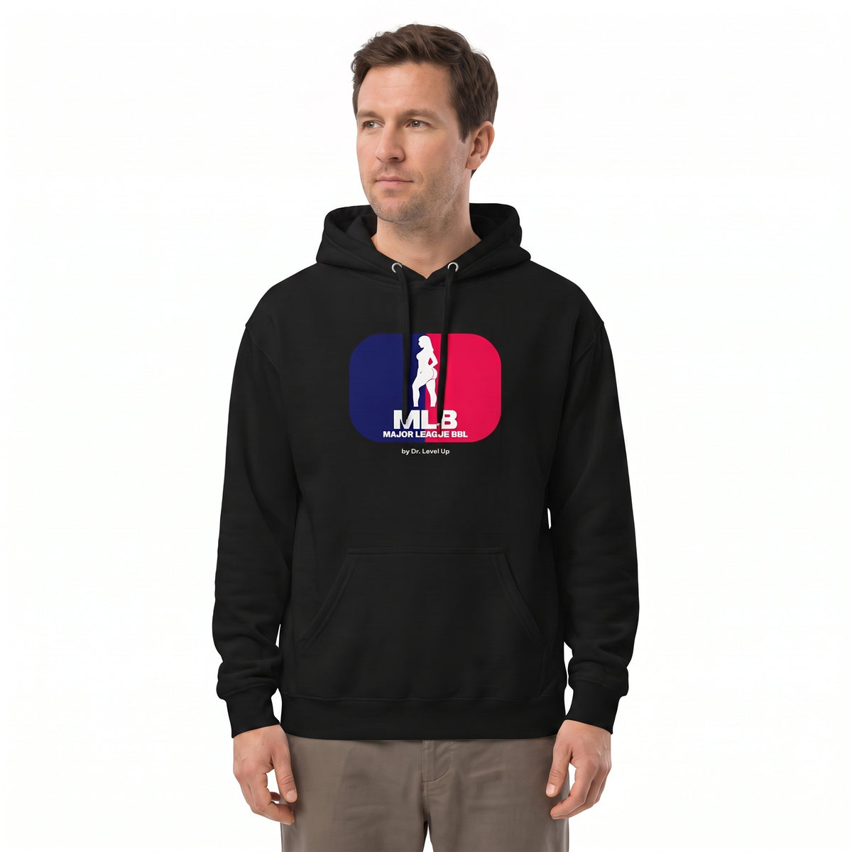 MLB - Major League BBL Hoodie-MLB - Major League BBL Hoodie, Black, white-background studio angled model view