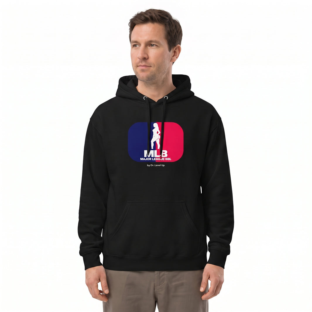 MLB - Major League BBL Hoodie-MLB - Major League BBL Hoodie, Black, white-background studio angled model view