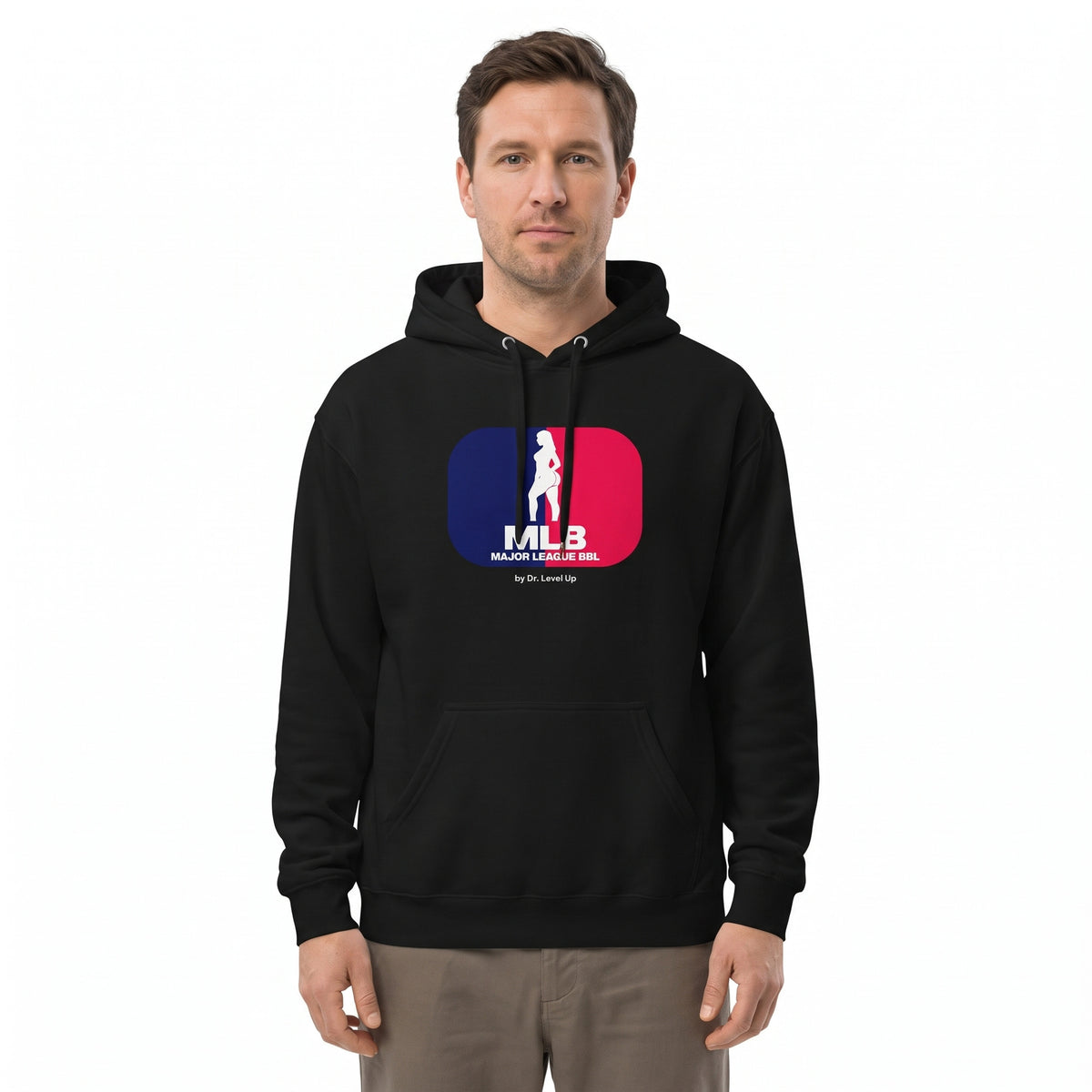 MLB - Major League BBL Hoodie-MLB - Major League BBL Hoodie, Black, white-background studio wider fit view