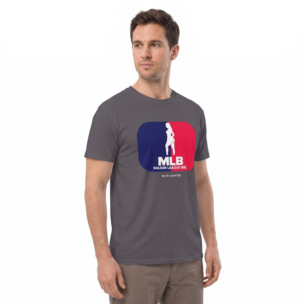 MLB - Major League BBL Unisex Softstyle T-Shirt-MLB - Major League BBL Unisex Softstyle T-Shirt, Charcoal, white-background studio angled model view