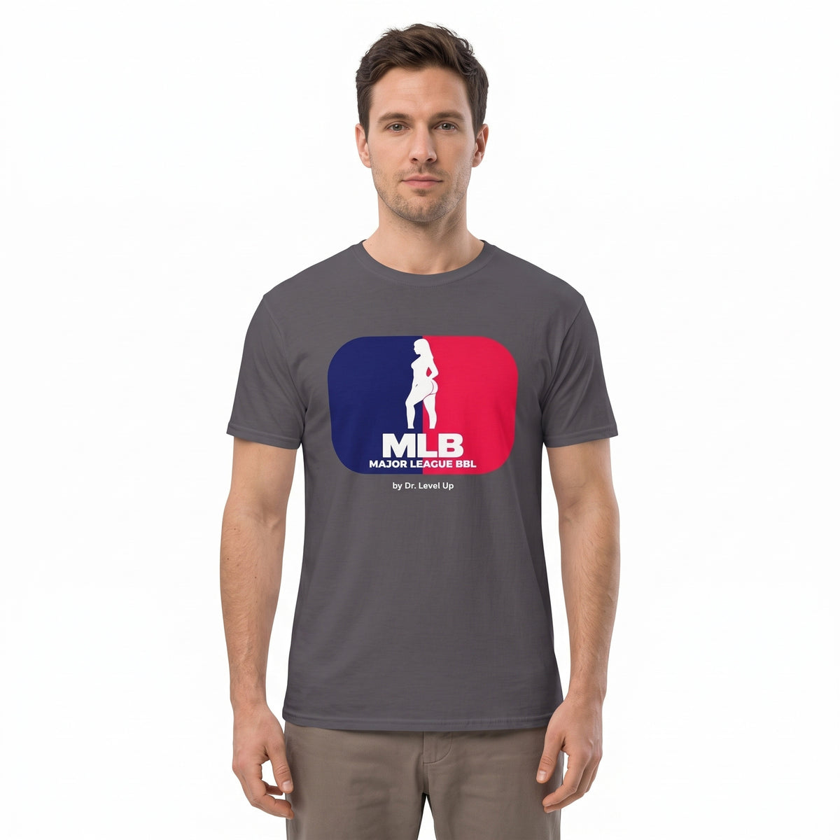 MLB - Major League BBL Unisex Softstyle T-Shirt-MLB - Major League BBL Unisex Softstyle T-Shirt, Charcoal, white-background studio wider fit view