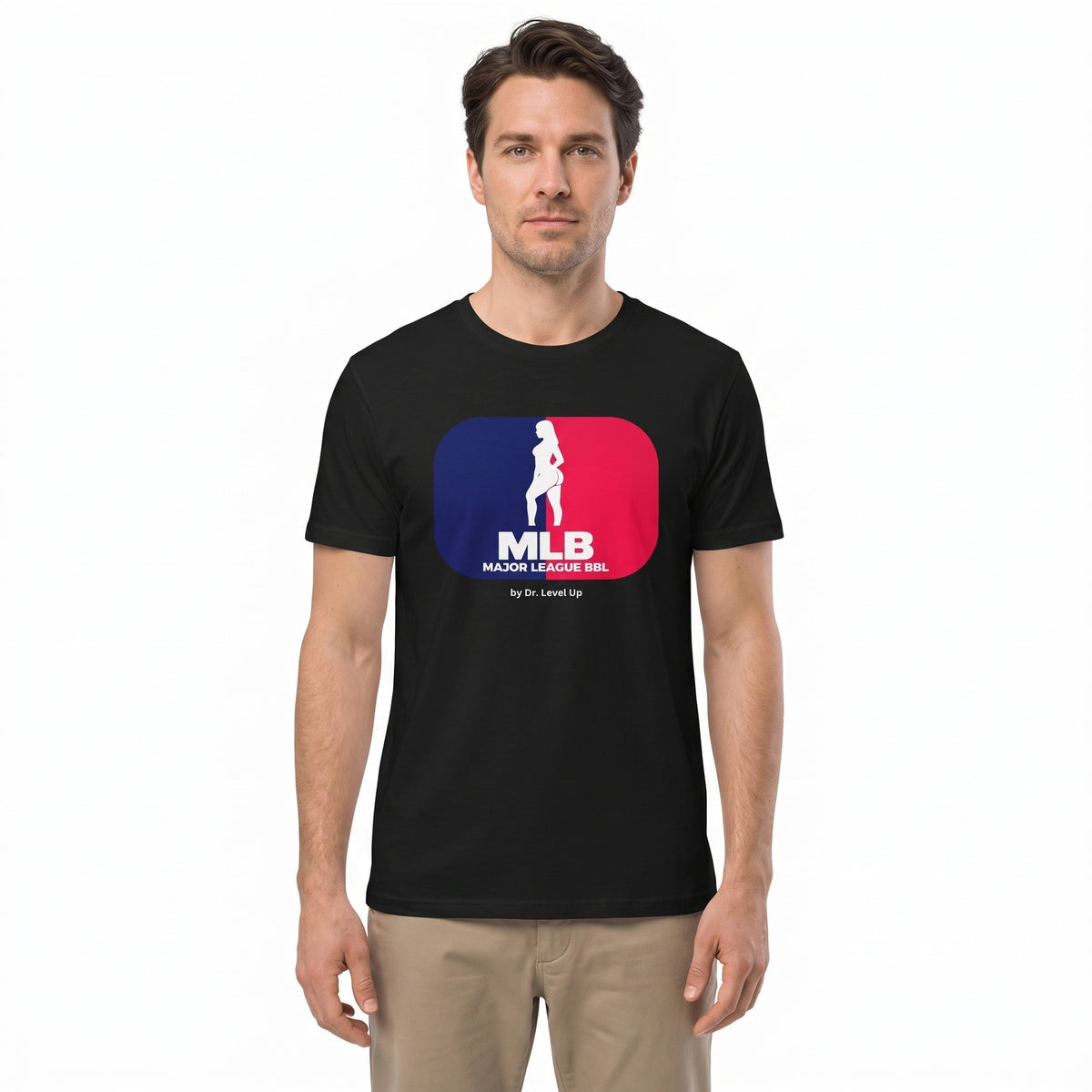 MLB - Major League BBL Unisex Softstyle T-Shirt-MLB - Major League BBL Unisex Softstyle T-Shirt, Black, white-background studio wider fit view
