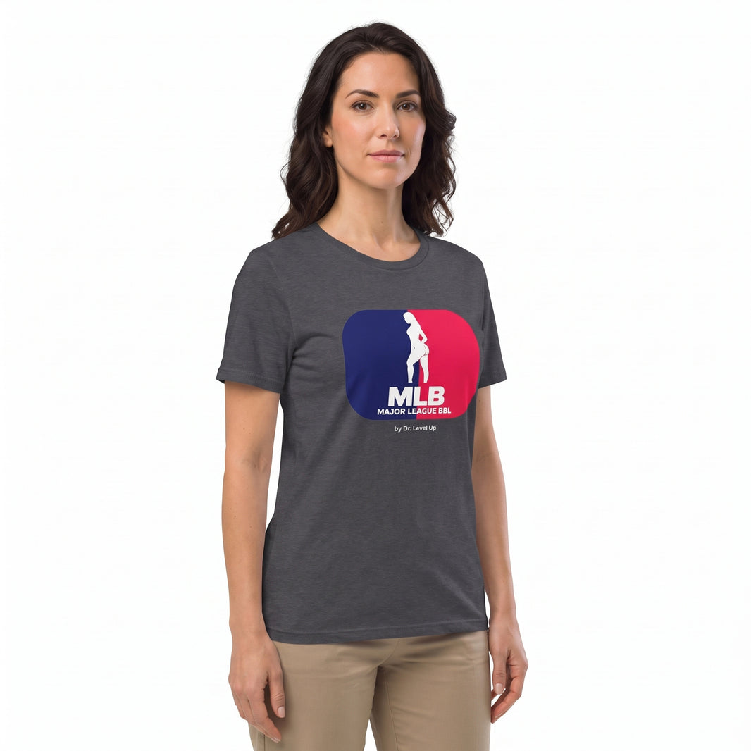 MLB - Major League BBL Unisex Softstyle T-Shirt-MLB - Major League BBL Unisex Softstyle T-Shirt, Dark Heather Grey, white-background studio angled model view