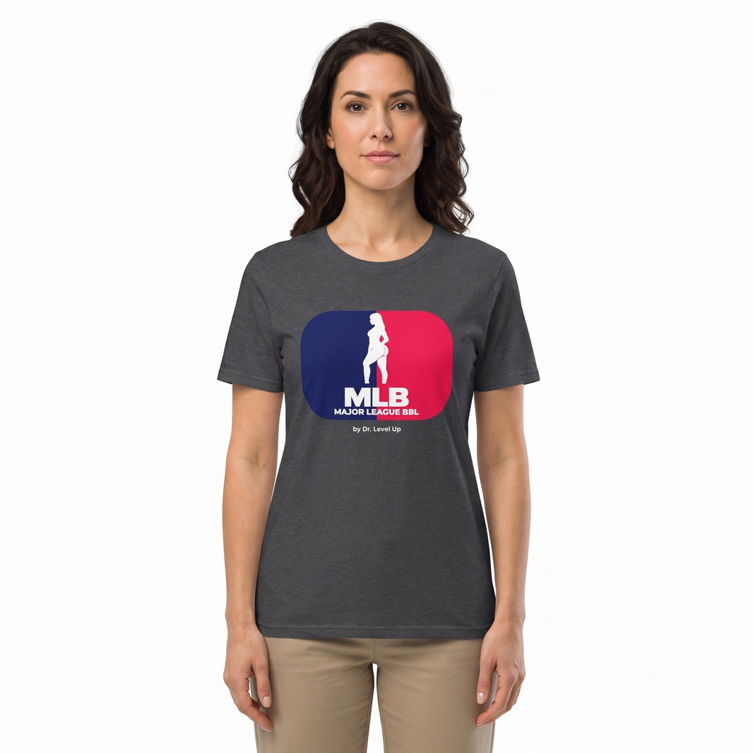 MLB - Major League BBL Unisex Softstyle T-Shirt-MLB - Major League BBL Unisex Softstyle T-Shirt, Dark Heather Grey, white-background studio wider fit view